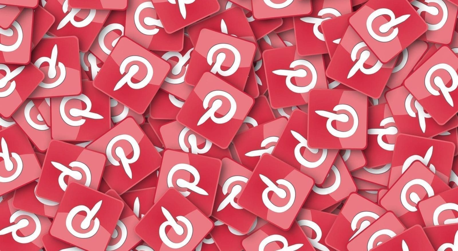 Pinterest iconen verspreid over de achtergrond