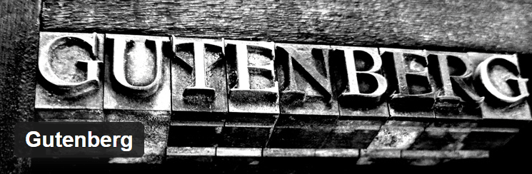 zwart-wit afbeelding met het woord Gutenberg