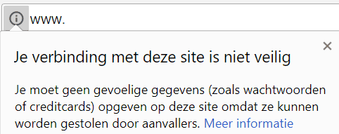 Weergave websites zonder HTTPS-verbinding