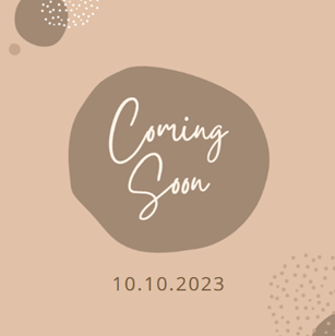 Canva template met de tekst coming soon en ronde vormen.