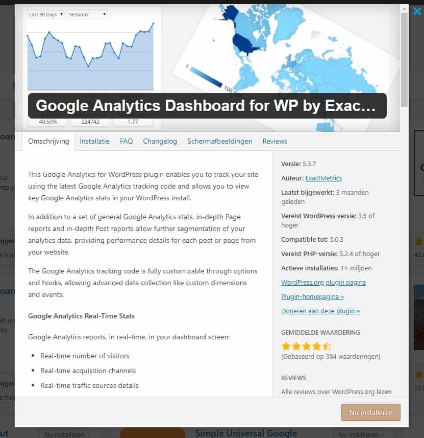 Google analytics dashboard