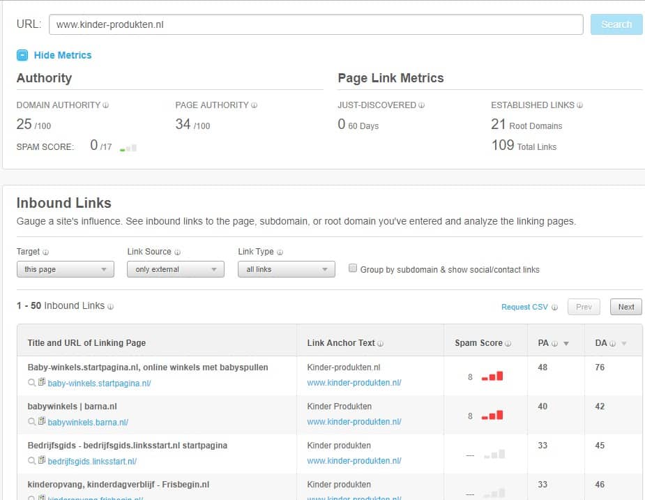 Google Updates - GetBright - Spam Score MOZ